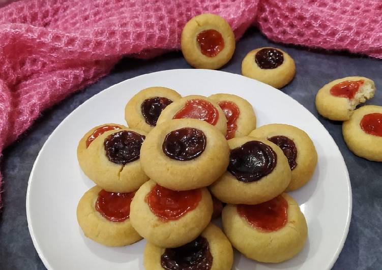 Simple Way to Prepare Homemade Thumbprint Jam Cookies