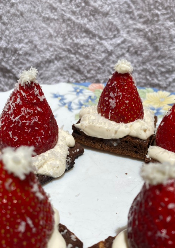 Una foto de Brownies navideños