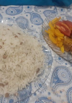 عکسی از دستور عدس پلو گیاهی (قیزاتما)