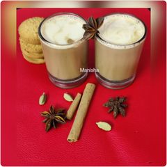 A picture of Irani Chai with Osmania Biscuits.