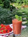 Epres, banános, gyömbéres zöldtea🍓🍌🍎 (vegán)