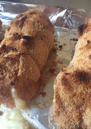 Una foto de Pollo relleno al horno/fácil y casero