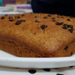 A picture of Whole wheat banana and nuts cake.