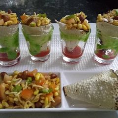 A picture of Papad cone bhel.