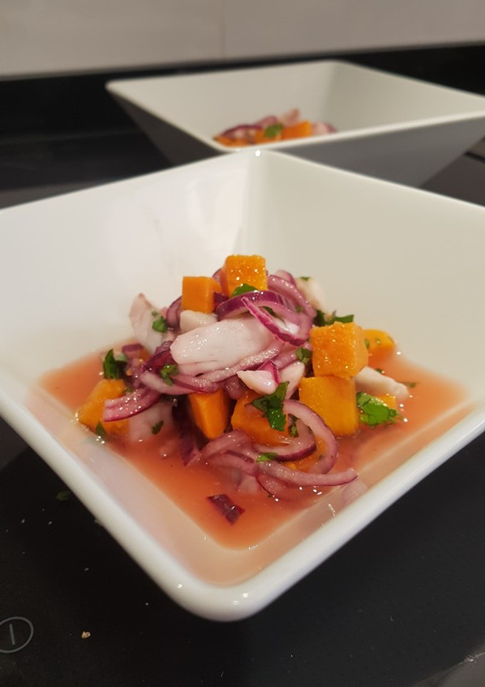 Una foto de Ceviche de lubina para principiantes