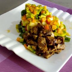 A picture of Thai beef salad.
