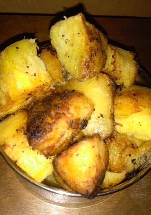A picture of Spicy pan roasted sweet potato.