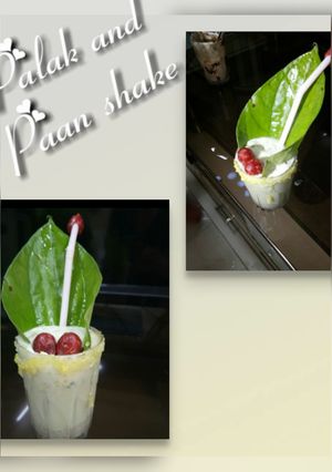 A picture of Palak and paan shake.