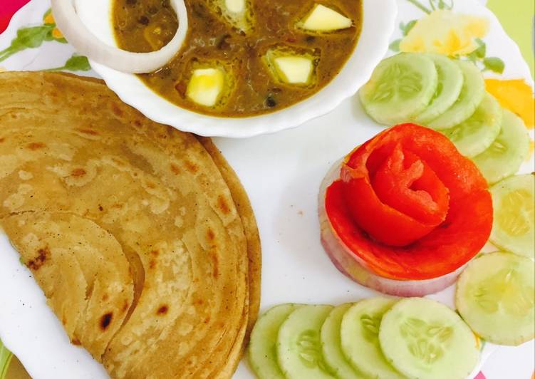 Recipe of Perfect Dal makhani lachha paratha n salad