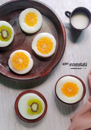 Foto resep Puding Susu Jeruk Kiwi