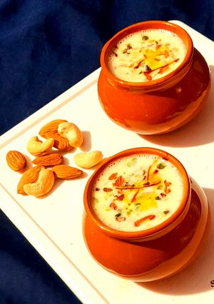 A picture of Kesar Badam Milk.