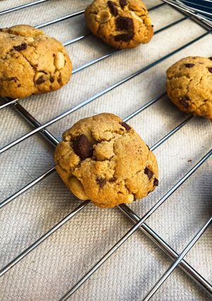 Une photo de Cookies beurre de cacahuètes/chocolat au lait