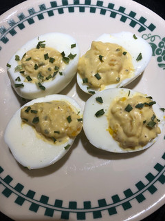 A picture of Easter Ranch Style Deviled Eggs 🐣.