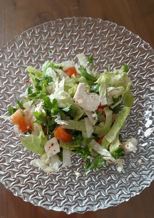 A picture of White cheese salad.