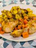 Cosce di pollo carote