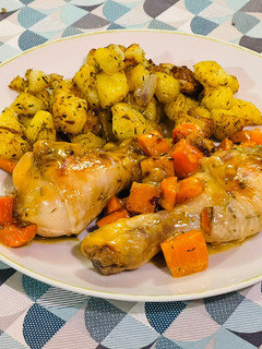 Foto di Cosce di pollo carote