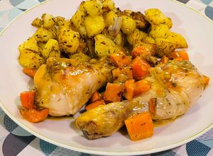 Foto di Cosce di pollo carote