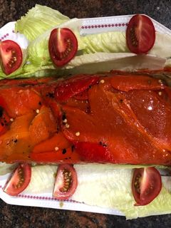 Una foto de Pastel de pimientos y berenjenas asadas
