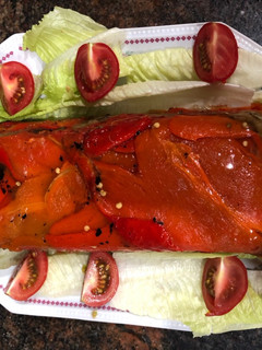 Una foto de Pastel de pimientos y berenjenas asadas