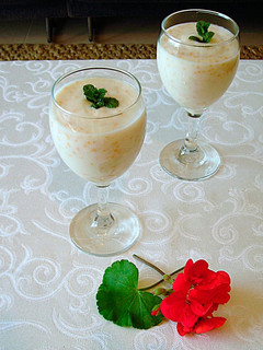 Una foto de Mousse de peras con lecitina granulada