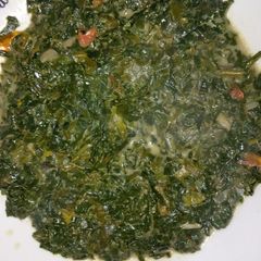 A picture of Traditional vegetables (Osuga and Spinach).