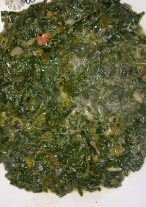 A picture of Traditional vegetables (Osuga and Spinach).