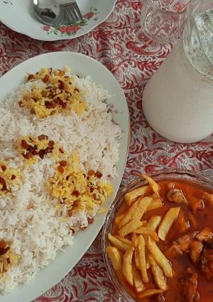 عکسی از دستور زرشک پلو با مرغ 🍗🍗