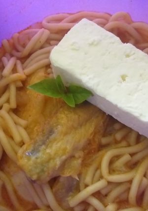 Φωτογραφία της συνταγής 'Χοντρομενούδελο με φέτα και κοτόπουλο'