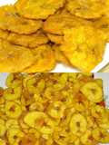 Tostones y chips de plátano verde