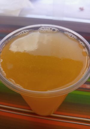 Una foto de Refresco de durazno licuado