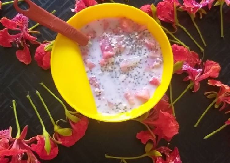 Recipe of Quick Watermelon,oats raw soup