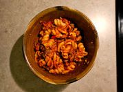 A picture of sausage ground meat noodle
