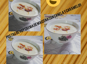 Una foto de Postre: Crema de Maicena con Canela y Caramelo