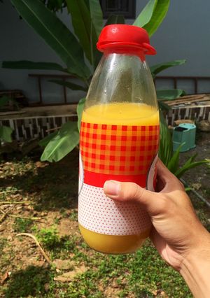 Hình của món Sữa bí đỏ, yến mạch cho bé.