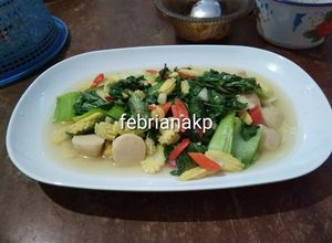 Foto resep Tumis Jagung muda(janten), pokcoy, dan bakso ayam