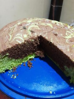 Foto resep 1. Bolu coklat pandan kukus