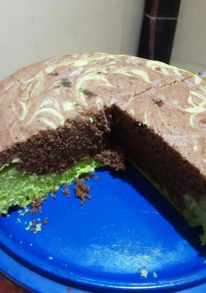 Foto resep 1. Bolu coklat pandan kukus