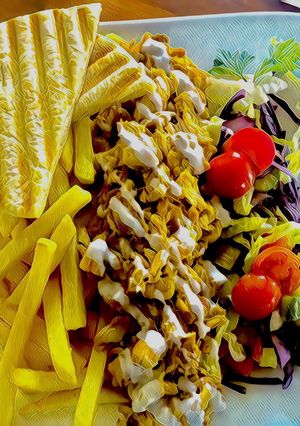Gyros tál csirkecomb filéből recept fotója
