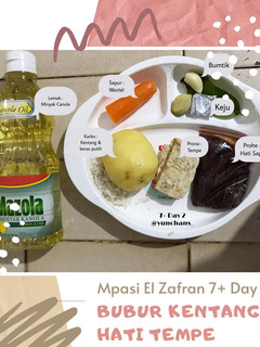 Foto resep Mpasi 7+ Day 2 : Bubur Kentang Hati Tempe