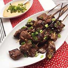 A picture of Grilled Fullblood Wagyu Beef Satay.