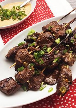 A picture of Grilled Fullblood Wagyu Beef Satay.