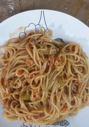A picture of Spicy Spaghetti.