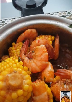 Foto resep Udang saos padang plus jagung