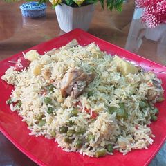 Chicken vegetable rice A picture of Chicken vegetable rice.
