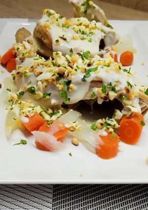 Una foto de Gallina guisada con bechamel receta típica de Galicia