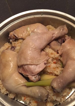 Foto resep Nasi Hainan Ayam - Kukus (Hainanese Chicken Rice) #Bikinramadanberkesan