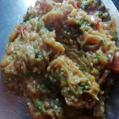 A picture of Baingan bharta.