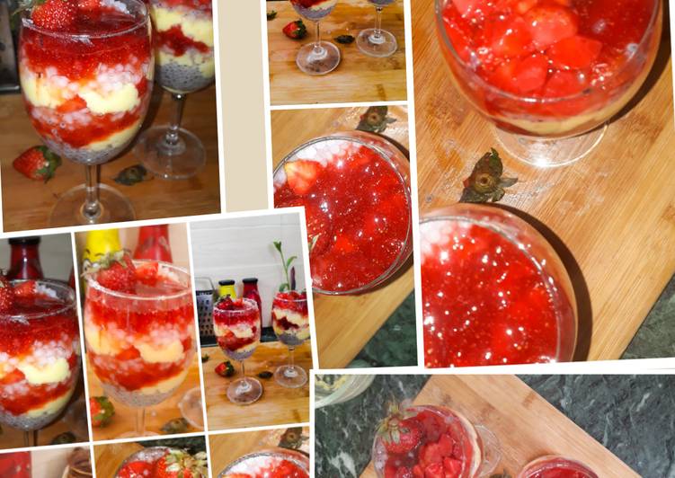 How to Prepare Perfect Strawberry sago custard