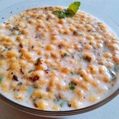 A picture of Boondi mint masala raita.