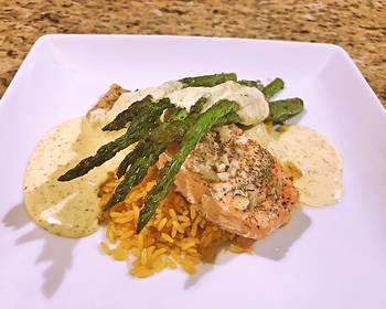 Best Recipe Salmon with asparagus and dill Barnaise Most Delicious